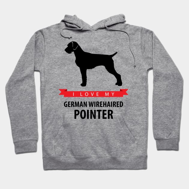 I Love My German Wirehaired Pointer Hoodie by millersye